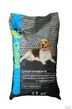 Биско СуперПремиум Говядина сухой корм для собак всех пород - фото 5844