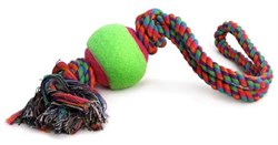 Веревка с петлей, 2 узла и мяч игрушка для собак Триол, 65/450мм - фото 6995