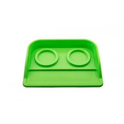Поднос пластиковый с мисками Даррел, 2*0,2 л, зеленый, фиолет - фото 7563