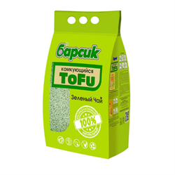 Барсик TOFU Зеленый чай 4,54 л наполнитель для туалета - фото 7791