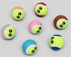 Мячик войлочный, теннис "Лапки", 6,5 см, микс цветов - фото 8488