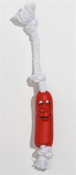 Сосиська игрушка для собак на веревке - фото 8498